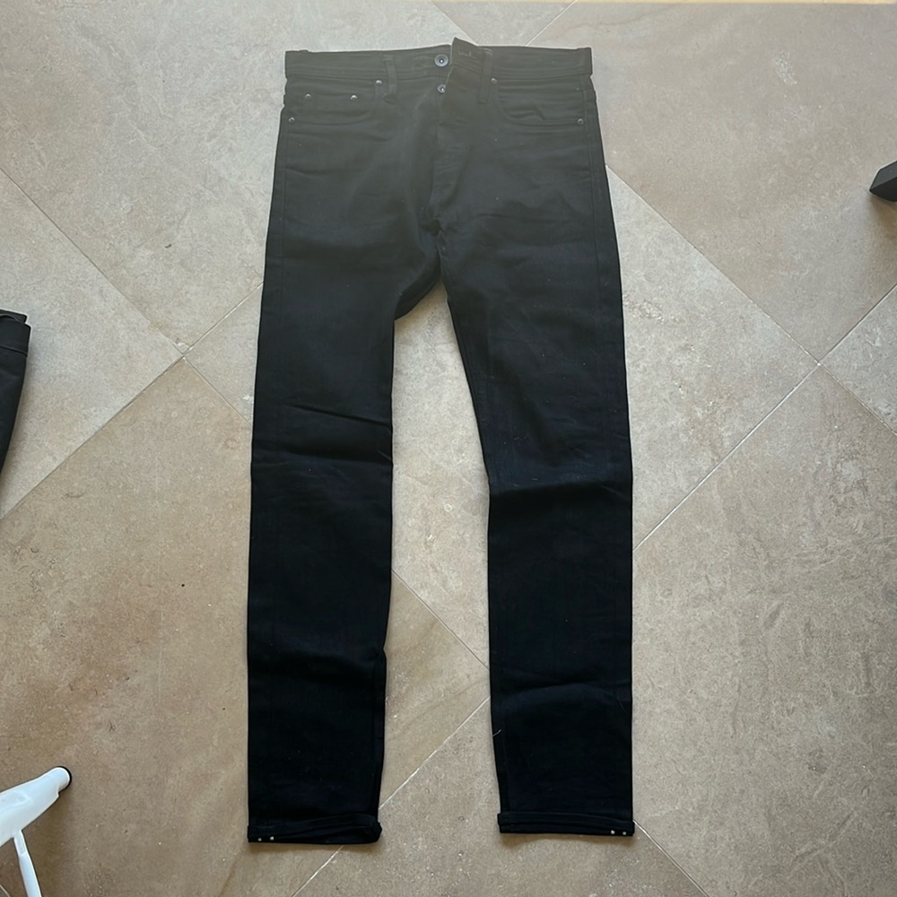 Black selvedge denim jeans